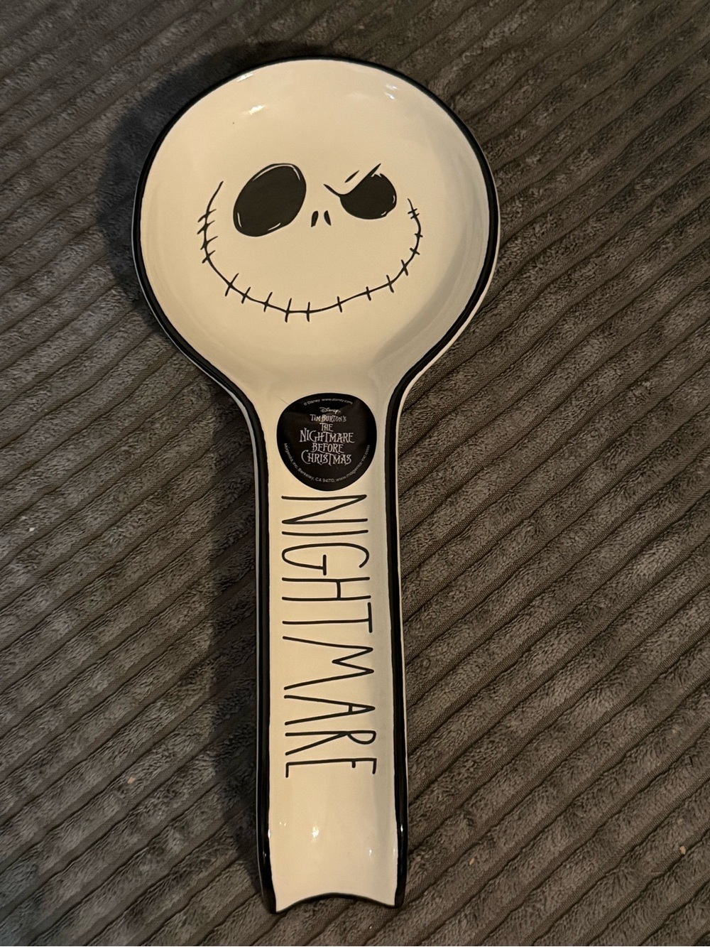 Rae Dunn White Ceramic Spoon Rest - The Nightmare Before Christmas